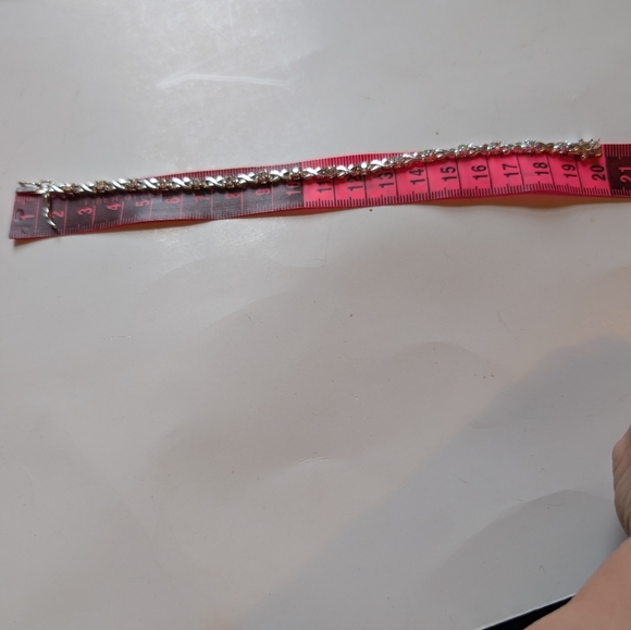 Elegant Sterling Silver 925 Swirl Link Tennis Bracelet Double Safety Clasp - Picture 8 of 9